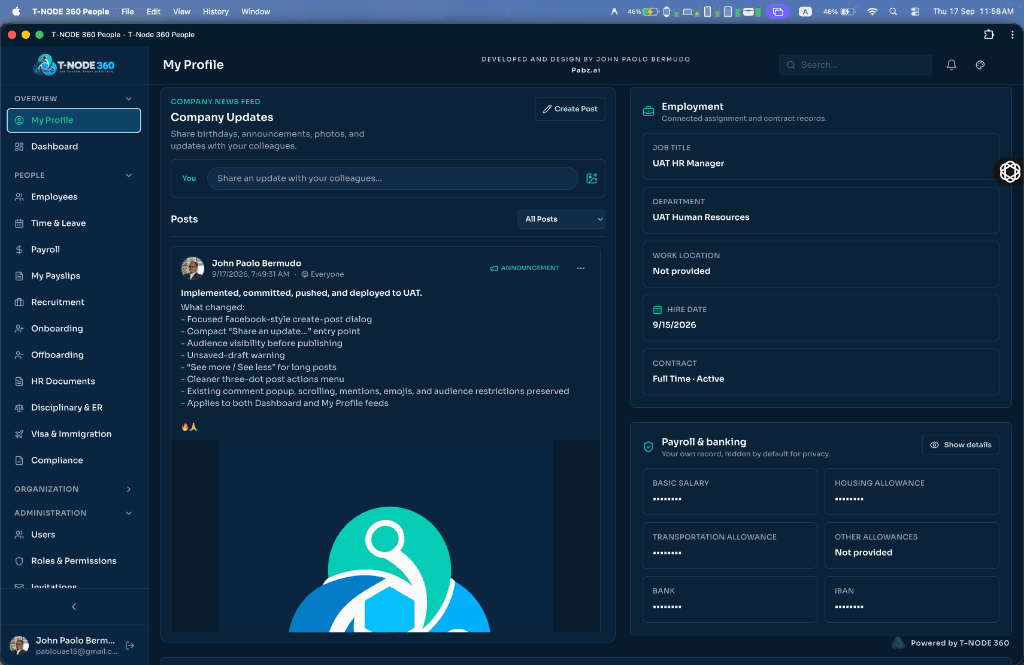 Company News Feed UI